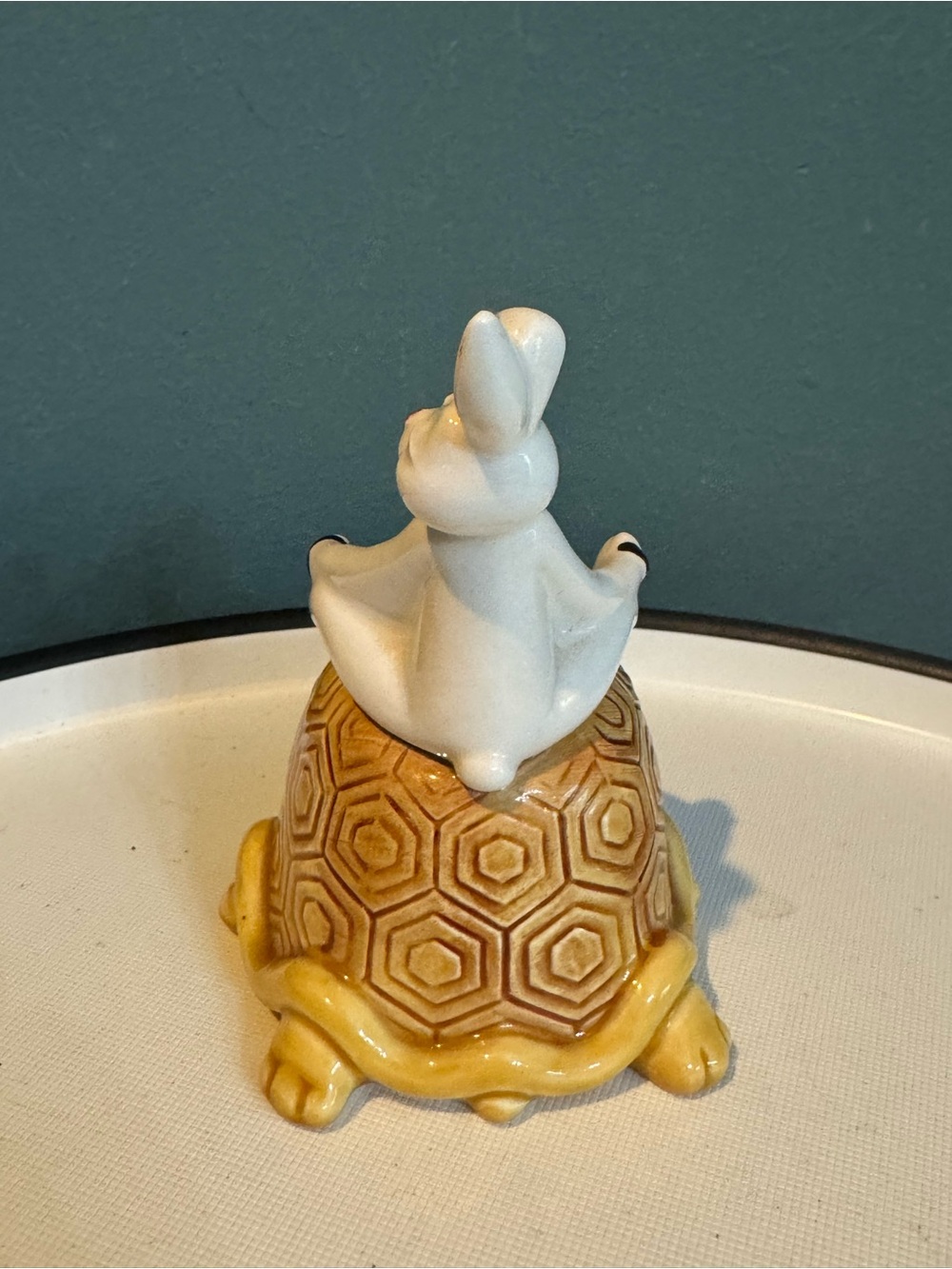 Vintage NORCREST Small Rabbit Hare on Turtle Tortoise Ceramic anthropomorphic - Picture 3 of 11